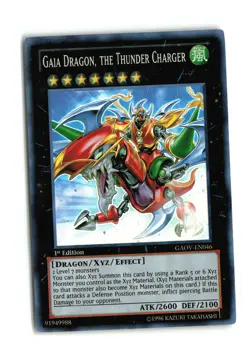 GAIA DRAGON, THE THUNDER CHARGER GAOV-EN046 1st SUPER RARE YUGIOH TCG MP - Image 1