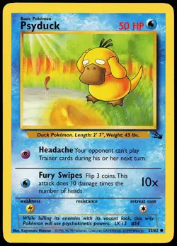 Psyduck 53/62 Common Fossil Pokemon Card - Image 1
