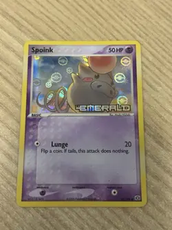 Spoink 66/106 Emerald Reverse Holo Stamp Lp-/mp Condition Pokemon Card Mid Era - Image 1