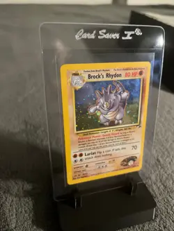 Pokemon TCG Brock's Rhydon Gym Heroes Holo Card 2/132 Unlimited Rare SWIRL - Image 2