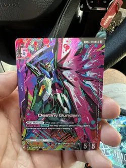 Gundam Card Game GD04-050 LR+ Destiny Gundam Holo Foil NEW - Image 1
