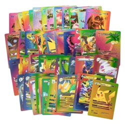 55Pcs Pokemon Card Foil Iridescent PACK CARDS TCG GX Vmax GX Card Charizard Rare - Image 3