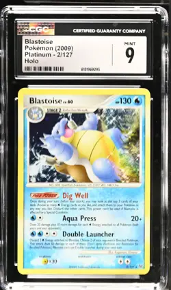 CGC 9 MINT Blastoise 2/127 Holo Platinum Pokemon Card - Image 1