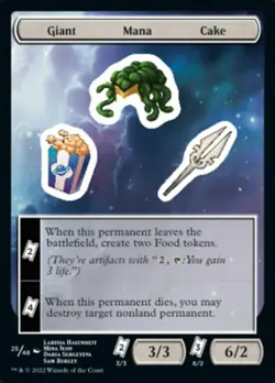 4x STICKER (25/48): Giant Mana Cake MTG Unfinity NM Magic Regular - Image 1