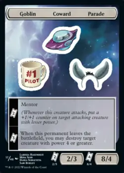 1x STICKER (17/48): Goblin Coward Parade MTG Unfinity NM Magic Regular - Image 1