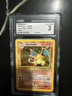 1999 Pokemon Base Set Charizard Holo 4/102 Unlimited Rare CGC 3 - Image 4