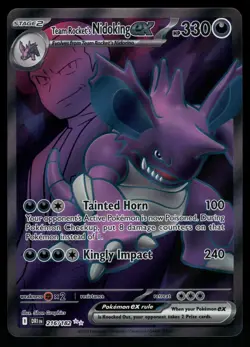 Team Rocket's Nidoking ex 216/182 Destined Rivals Ultra Rare Pokemon - Image 1