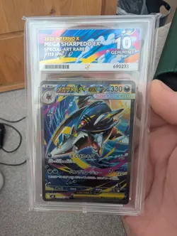 Mega Sharpedo EX #113 2025 Pokemon Inferno X Japanese SAR ACE Graded Gem Mint 10 - Image 1