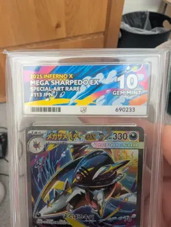 Mega Sharpedo EX #113 2025 Pokemon Inferno X Japanese SAR ACE Graded Gem Mint 10 - Image 3