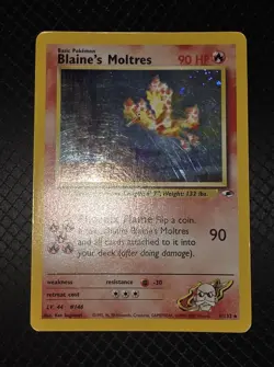 Pokemon Blaine's Moltres 1/132 - Gym Heroes - Holo Rare - MP/HP Vintage - Image 3