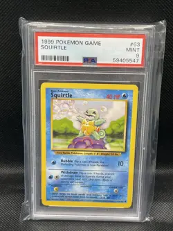 Pokemon Squirtle 63/102 Base Set PSA 9 Regular Common English - Image 1