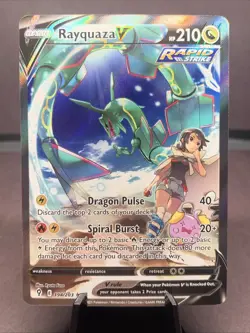 Pokemon TCG Rayquaza V Full Alt Art 194/203 SWSH07: Evolving Skies Holo NM - Image 1
