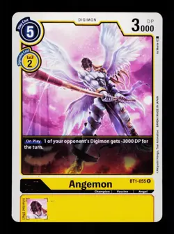 Angemon BT1-055 Yellow Digimon Card CCG Trading Card - Image 1