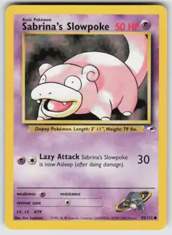 Sabrina's Slowpoke 95/132 Common Gym Heroes Pokemon Unlimited Moderately Played - Image 1