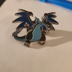 Official Nintendo Pokemon TCG 2014 Mega Charizard X Blue Enamel Collectors Pin - Image 1