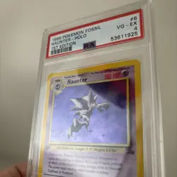 1999 POKEMON FOSSIL #6 HAUNTER - HOLO 1ST EDITION PSA 4 - Image 5