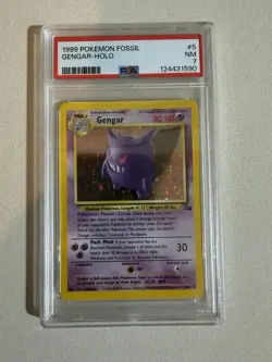 1999 Pokemon Gengar Holo PSA NM 7 Fossil, 5/62, 1999 - Image 1