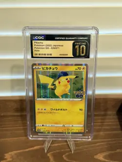 CGC Pristine 10 Pikachu 028/071 Pokemon GO Japanese Holo Promo Gem Mint Slab - Image 1