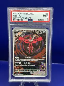 Pokemon Yveltal 205/182 SV04: Paradox Rift Illustration Rare Holo PSA 9 2023 - Image 1