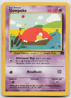 Slowpoke 67/82 Common Team Rocket Pokemon Unlimited Damaged - Image 1