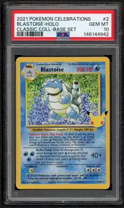 Pokemon 2021 Blastoise 2/102 Celebrations Classic Collection GEM MINT PSA 10 - Image 1
