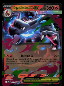 Mega Charizard X ex 013/094 Phantasmal Flames Double Rare Pokemon - Image 1