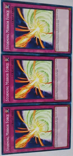Yugioh 3x Storming Mirror Force (1x LEDD-ENB22 & 2x SDCL-EN038) Common 1st Ed NM - Image 4
