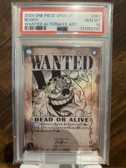 One Piece Card Buggy Wanted Poster SP OP09-051 PSA10 Rare Special Card - Image 1