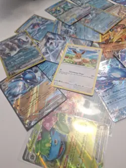 15 Pokemon Mystery Card Lot - Guaranteed Eevee + 4 Holos + Ultra Rare EX/V - Image 2