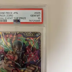 One Piece Card Roronoa Zoro Flagship 2023 Winner Promo OP01-025 PSA10 - Image 3