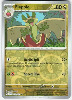Flapple Reverse Holo Pokemon SV08: Surging Sparks 139/191 NM - Image 1
