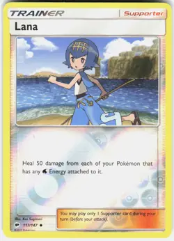 Lana Reverse Holo Pokemon SM Burning Shadows 117/147 NM - Image 1