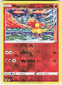 Magmar Reverse Holo Pokemon SWSH09: Brilliant Stars 019/172 NM - Image 1