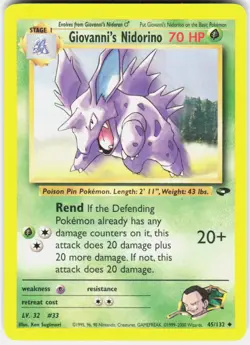 Giovanni's Nidorino Pokemon Gym Challenge 045/132 MP - Image 1