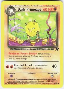 Dark Primeape Pokemon Team Rocket 43/82 MP - Image 1