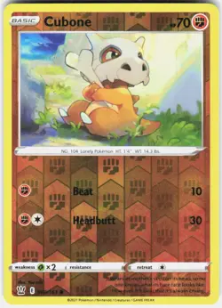 Cubone Reverse Holo Pokemon SWSH05: Battle Styles 069/163 NM - Image 1