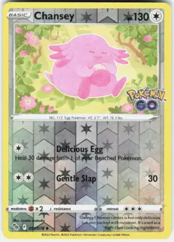 Chansey Reverse Holo Pokemon Pokemon GO 051/078 NM - Image 1