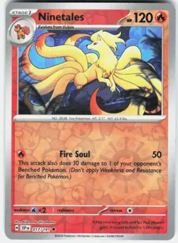 Ninetales Reverse Holo Pokemon SV08: Surging Sparks 017/191 NM - Image 1