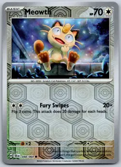 Meowth Reverse Holo Pokemon SV: Shrouded Fable 048/064 NM - Image 1