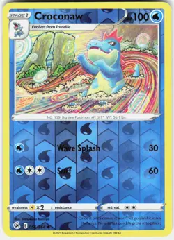 Croconaw Reverse Holo Pokemon SWSH08: Fusion Strike 056/264 NM - Image 1