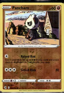 Pancham Reverse Holo Pokemon SWSH08: Fusion Strike 149/264 NM - Image 1
