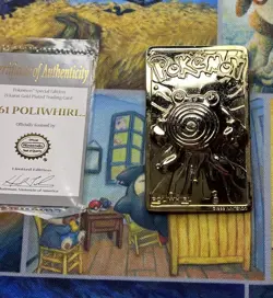 Pokemon Poliwhirl 23K Gold Plated Trading Card 1999 Burger King Limited Edition - Image 1
