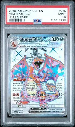 2023 POKEMON OBF EN-OBSIDIAN FLAMES ULTRA RARE #215 CHARIZARD EX PSA 9 - Image 1