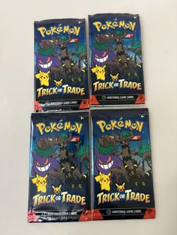 Pokemon Card Pack Trick or Trade (4) Booster Packs 2024 New Sealed - Image 1