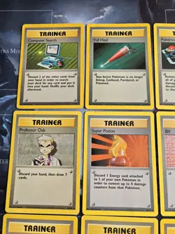 Base Set Trainer 9-Card Lot, Regular Unlimited Pokemon Vintage - HP/MP - Image 2