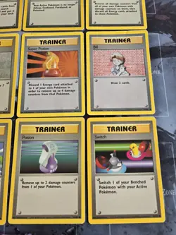 Base Set Trainer 9-Card Lot, Regular Unlimited Pokemon Vintage - HP/MP - Image 3