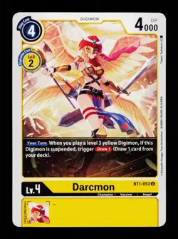 Darcmon BT1-053 Yellow Digimon Card CCG Trading Card - Image 1