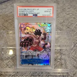 One Piece Card Monkey D Luffy SEC SP OP11-118 Comic PSA10 Rare Collector - Image 1