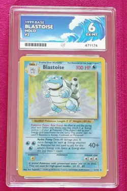 Pokemon TCG Blastoise Holo Card Base Set #2 - Ace Grading - 6 - Image 1