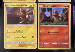 Detective Pikachu Pokemon Card Movie Promo SM190 Charmander Lickitung Shiny Card - Image 2